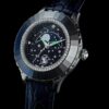 Ceas Octea Moon fabricat în Elveția, Lună, curea din piele, albastru, oțel inoxidabil Ceas Octea Moon fabricat în Elveția, Lună, curea din piele, albastru, oțel inoxidabil