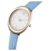 Ceas oval Imber fabricat în Elveția, curea din piele, albastru, finisaj auriu-șampanie Ceas oval Imber fabricat în Elveția, curea din piele, albastru, finisaj auriu-șampanie