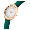 Ceas oval Imber fabricat în Elveția, curea din piele, verde, finisaj aur roz Ceas oval Imber fabricat în Elveția, curea din piele, verde, finisaj aur roz