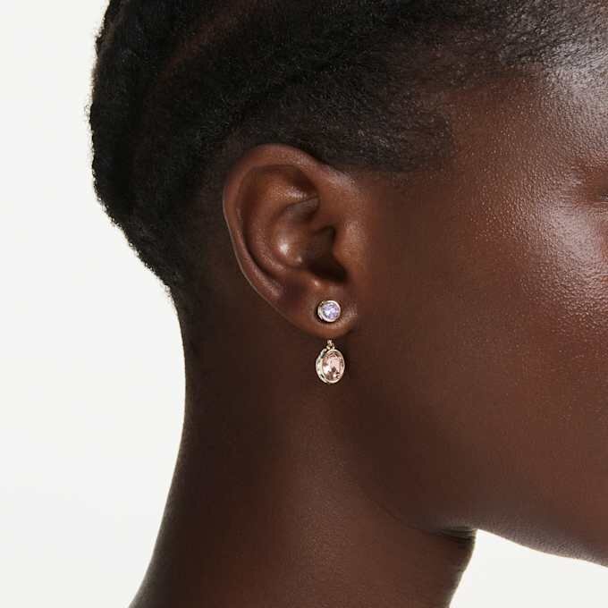 Cercei Chroma Drop cu tăieturi mixte, multicolori, placati cu ton auriu Cercei Chroma Drop cu tăieturi mixte, multicolori, placati cu ton auriu