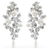 Cercei Constella cu perle de cristal, tăietură rotundă, albi, placati cu rodiu Cercei Constella cu perle de cristal, tăietură rotundă, albi, placati cu rodiu
