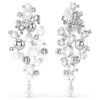 Cercei Constella cu perle de cristal, tăietură rotundă, albi, placati cu rodiu Cercei Constella cu perle de cristal, tăietură rotundă, albi, placati cu rodiu