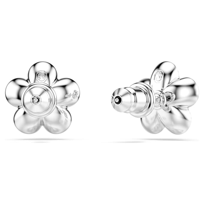 Cercei cu capse Ariana Grande X Swarovski cu perle de cristal, tăietură rotundă, formă de floare, albi, placat cu rodiu Cercei cu capse Ariana Grande X Swarovski cu perle de cristal, tăietură rotundă, formă de floare, albi, placat cu rodiu
