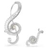 Cercei cu clemă Ariana Grande X Swarovski, design asimetric, perle de cristal, tăietură baguette, albi, placare cu rodiu Cercei cu clemă Ariana Grande X Swarovski, design asimetric, perle de cristal, tăietură baguette, albi, placare cu rodiu
