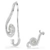 Cercei cu clemă Ariana Grande X Swarovski, design asimetric, perle de cristal, tăietură baguette, albi, placare cu rodiu Cercei cu clemă Ariana Grande X Swarovski, design asimetric, perle de cristal, tăietură baguette, albi, placare cu rodiu