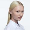Cercei cu clemă Matrix, tăietură pătrată, albi, placati cu rodiu Cercei cu clemă Matrix, tăietură pătrată, albi, placati cu rodiu