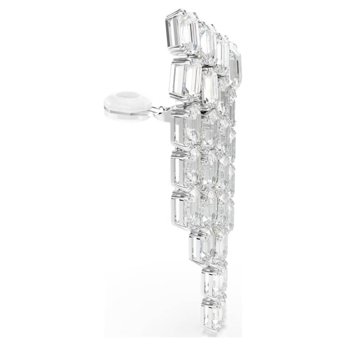 Cercei cu clemă Millenia, tăietură octogonală, stil candelabru, albi, placati cu rodiu Cercei cu clemă Millenia, tăietură octogonală, stil candelabru, albi, placati cu rodiu
