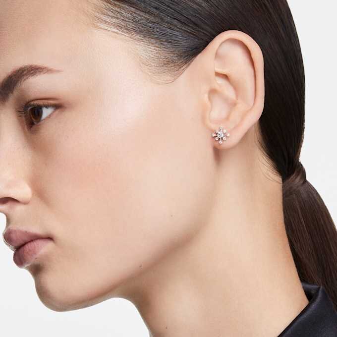 Cercei cu diamante create în laborator, 0,5 carate în total, formă rotundă, aur alb de 14K Cercei cu diamante create în laborator, 0,5 carate în total, formă rotundă, aur alb de 14K