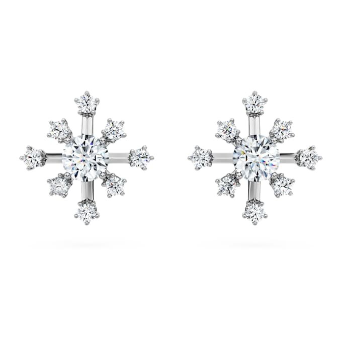 Cercei cu diamante create în laborator, 0,5 carate în total, formă rotundă, aur alb de 14K Cercei cu diamante create în laborator, 0,5 carate în total, formă rotundă, aur alb de 14K