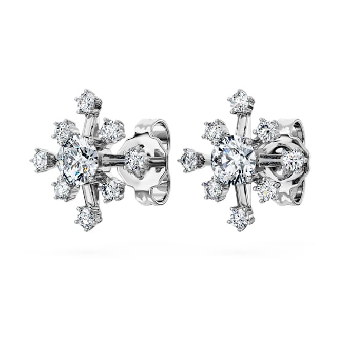 Cercei cu diamante create în laborator, 0,5 carate în total, formă rotundă, aur alb de 14K Cercei cu diamante create în laborator, 0,5 carate în total, formă rotundă, aur alb de 14K