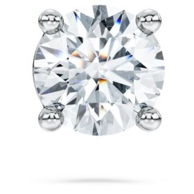Cercei cu diamante create în laborator 0,5 Ct Tw, simpli, formă rotundă, aur alb de 14K
