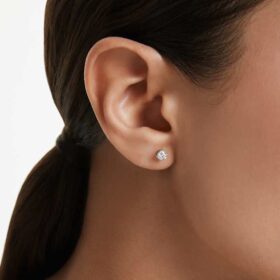 Cercei cu diamante create în laborator 0,52 ct în total, formă rotundă, argint sterling