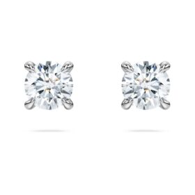 Cercei cu diamante create în laborator 0,52 ct în total, formă rotundă, argint sterling
