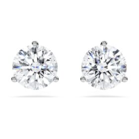 Cercei cu diamante de laborator „Eternity”, 2,0 carate în total, formă rotundă, aur alb de 14K
