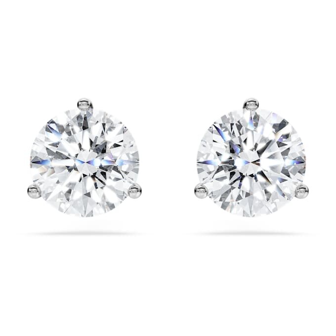 Cercei cu diamante de laborator „Eternity”, 2,0 carate în total, formă rotundă, aur alb de 14K Cercei cu diamante de laborator „Eternity”, 2,0 carate în total, formă rotundă, aur alb de 14K