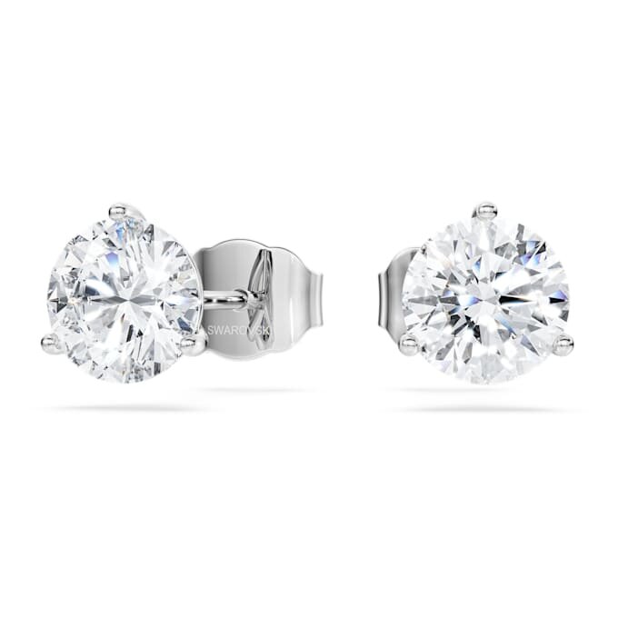 Cercei cu diamante de laborator „Eternity”, 2,0 carate în total, formă rotundă, aur alb de 14K Cercei cu diamante de laborator „Eternity”, 2,0 carate în total, formă rotundă, aur alb de 14K