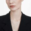 Cercei cu diamante de laborator „Eternity Halo”, 0,45 carate în total, formă rotundă, argint sterling