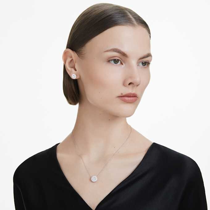 Cercei cu diamante de laborator „Eternity Halo”, 2 Ct Tw, formă rotundă, aur alb de 14K Cercei cu diamante de laborator „Eternity Halo”, 2 Ct Tw, formă rotundă, aur alb de 14K