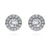 Cercei cu halou Eternity, diamante create în laborator, 0,75 carate în total, formă rotundă, aur alb de 14K