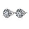 Cercei cu halou Eternity, diamante create în laborator, 0,75 carate în total, formă rotundă, aur alb de 14K