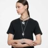 Cercei cu lebădă, albi, placati cu rodiu Cercei cu lebădă, albi, placati cu rodiu