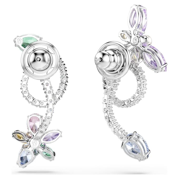 Cercei cu pandantiv Ariana Grande X Swarovski cu montură tip „ear jacket”, tăieturi mixte, libelulă, floare, multicolor, placat cu rodiu Cercei cu pandantiv Ariana Grande X Swarovski cu montură tip „ear jacket”, tăieturi mixte, libelulă, floare, multicolor, placat cu rodiu