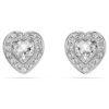 Cercei cu știft Ariana Grande X Swarovski, tăieturi mixte, inimă, albi, placare cu rodiu Cercei cu știft Ariana Grande X Swarovski, tăieturi mixte, inimă, albi, placare cu rodiu