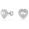 Cercei cu știft Ariana Grande X Swarovski, tăieturi mixte, inimă, albi, placare cu rodiu Cercei cu știft Ariana Grande X Swarovski, tăieturi mixte, inimă, albi, placare cu rodiu