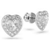 Cercei cu știft Ariana Grande X Swarovski, tăieturi mixte, inimă, albi, placare cu rodiu Cercei cu știft Ariana Grande X Swarovski, tăieturi mixte, inimă, albi, placare cu rodiu