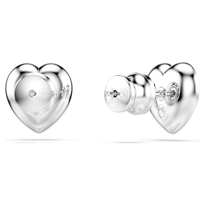 Cercei cu știft Ariana Grande X Swarovski, tăieturi mixte, inimă, albi, placare cu rodiu Cercei cu știft Ariana Grande X Swarovski, tăieturi mixte, inimă, albi, placare cu rodiu