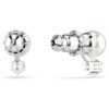 Cercei cu știft Matrix Crystal Pearl, tăietură rotundă, albi, placat cu rodiu Cercei cu știft Matrix Crystal Pearl, tăietură rotundă, albi, placat cu rodiu