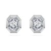 Cercei cu știft octogonali cu diamante create în laborator, 1,0 ct în total, formă octogonală, aur alb de 14K Cercei cu știft octogonali cu diamante create în laborator, 1,0 ct în total, formă octogonală, aur alb de 14K