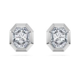 Cercei cu știft octogonali cu diamante create în laborator, 1,0 ct în total, formă octogonală, aur alb de 14K