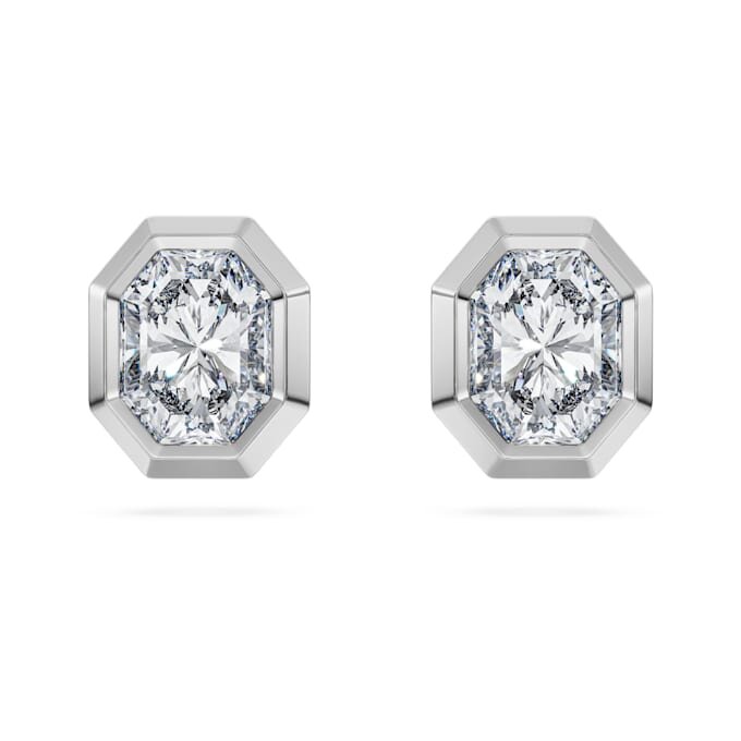 Cercei cu știft octogonali cu diamante create în laborator, 1,0 ct în total, formă octogonală, aur alb de 14K Cercei cu știft octogonali cu diamante create în laborator, 1,0 ct în total, formă octogonală, aur alb de 14K