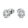 Cercei cu știft octogonali cu diamante create în laborator, 1,0 ct în total, formă octogonală, aur alb de 14K Cercei cu știft octogonali cu diamante create în laborator, 1,0 ct în total, formă octogonală, aur alb de 14K