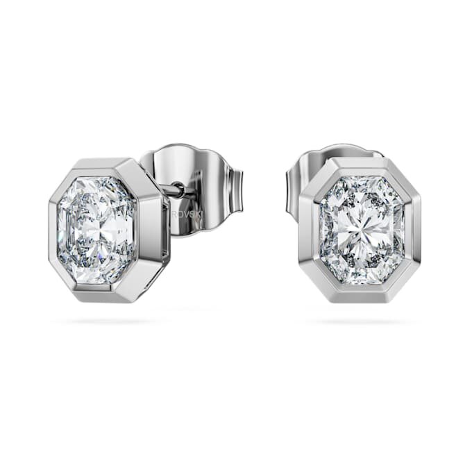 Cercei cu știft octogonali cu diamante create în laborator, 1,0 ct în total, formă octogonală, aur alb de 14K Cercei cu știft octogonali cu diamante create în laborator, 1,0 ct în total, formă octogonală, aur alb de 14K