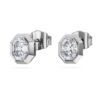 Cercei cu știft octogonali cu diamante create în laborator, 1,0 ct în total, formă octogonală, aur alb de 14K Cercei cu știft octogonali cu diamante create în laborator, 1,0 ct în total, formă octogonală, aur alb de 14K