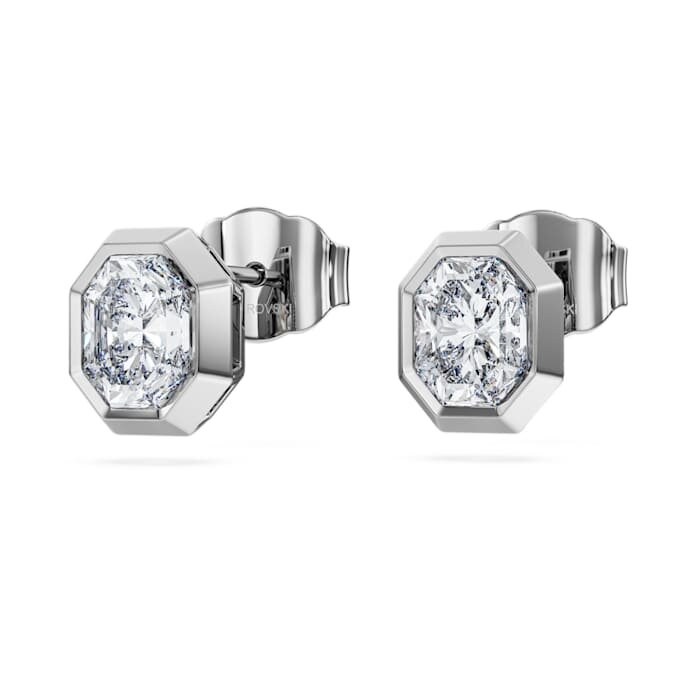 Cercei cu știft octogonali cu diamante create în laborator, 1,0 ct în total, formă octogonală, aur alb de 14K Cercei cu știft octogonali cu diamante create în laborator, 1,0 ct în total, formă octogonală, aur alb de 14K