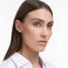 Cercei cu știft Stilla Attract, tăietură pătrată, albi, placati cu rodiu Cercei cu știft Stilla Attract, tăietură pătrată, albi, placati cu rodiu