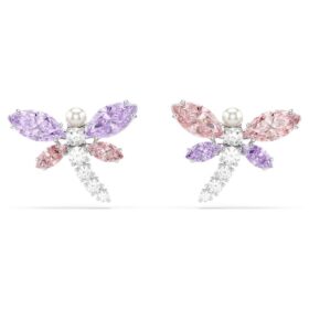 Cercei cu șurub Ariana Grande X Swarovski, tăieturi mixte, libelulă, multicolor, placat cu rodiu Cercei cu șurub Ariana Grande X Swarovski, tăieturi mixte, libelulă, multicolor, placat cu rodiu