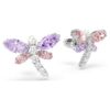 Cercei cu șurub Ariana Grande X Swarovski, tăieturi mixte, libelulă, multicolor, placat cu rodiu