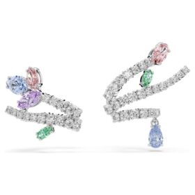 Cercei de tip „ear cuff” Ariana Grande x Swarovski cu tăieturi mixte, multicolori, placati cu rodiu