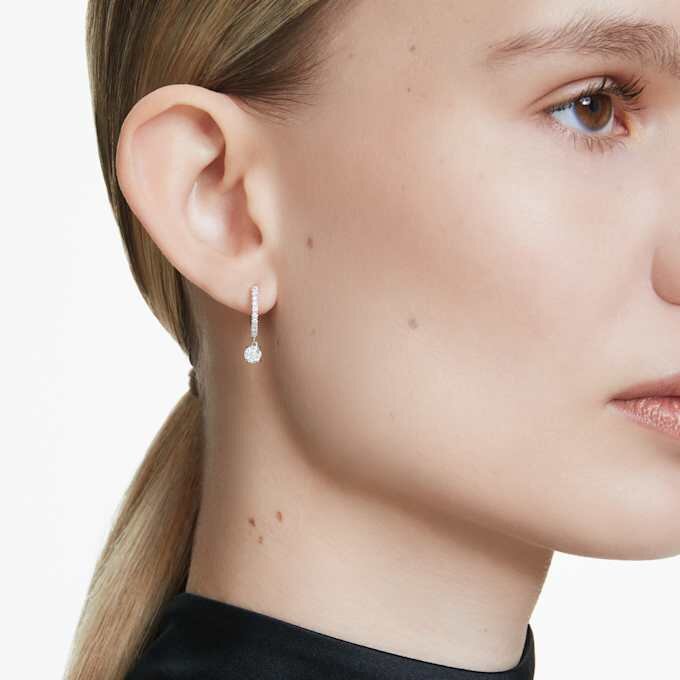 Cercei Eternity Drop cu diamante create în laborator, 0,7 Ct Tw, formă rotundă, aur alb de 14K Cercei Eternity Drop cu diamante create în laborator, 0,7 Ct Tw, formă rotundă, aur alb de 14K