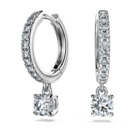 Cercei Eternity Drop cu diamante create în laborator, 0,7 Ct Tw, formă rotundă, aur alb de 14K