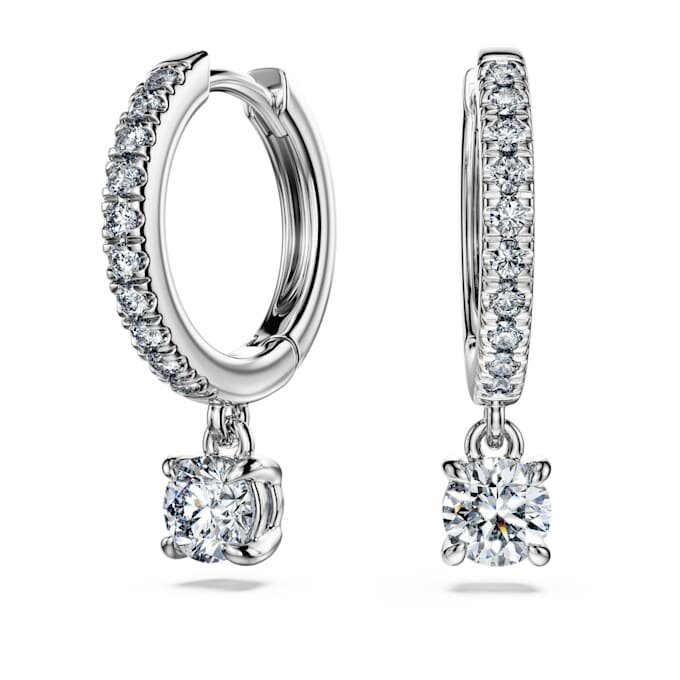 Cercei Eternity Drop cu diamante create în laborator, 0,7 Ct Tw, formă rotundă, aur alb de 14K Cercei Eternity Drop cu diamante create în laborator, 0,7 Ct Tw, formă rotundă, aur alb de 14K