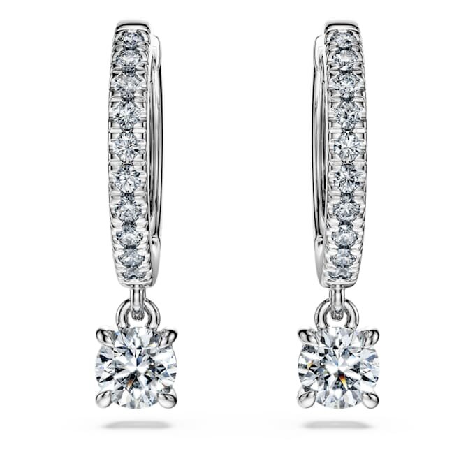 Cercei Eternity Drop cu diamante create în laborator, 0,7 Ct Tw, formă rotundă, aur alb de 14K Cercei Eternity Drop cu diamante create în laborator, 0,7 Ct Tw, formă rotundă, aur alb de 14K