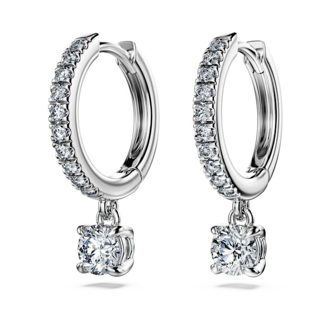 Cercei Eternity Drop cu diamante create în laborator, 0,7 Ct Tw, formă rotundă, aur alb de 14K Cercei Eternity Drop cu diamante create în laborator, 0,7 Ct Tw, formă rotundă, aur alb de 14K
