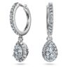 Cercei Eternity Drop cu diamante create în laborator, 1,25 carate în total, formă de pară, aur alb de 14K Cercei Eternity Drop cu diamante create în laborator, 1,25 carate în total, formă de pară, aur alb de 14K