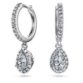 Cercei Eternity Drop cu diamante create în laborator, 1,25 carate în total, formă de pară, aur alb de 14K Cercei Eternity Drop cu diamante create în laborator, 1,25 carate în total, formă de pară, aur alb de 14K