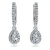 Cercei Eternity Drop cu diamante create în laborator, 1,25 carate în total, formă de pară, aur alb de 14K Cercei Eternity Drop cu diamante create în laborator, 1,25 carate în total, formă de pară, aur alb de 14K